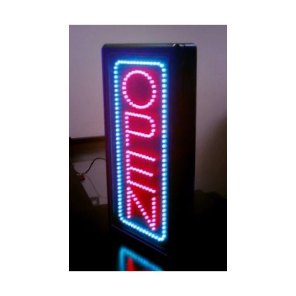 Vertical LED OPEN Sign – Red, 19x10 Inches, AC 110V Plug-in For Business